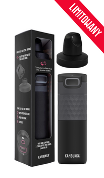Kambukka giftbox Etna Grip 500ml matte black z dodatkową nakrętką twist