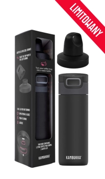 Kambukka giftbox Etna 500ml matte black z dodatkową nakrętką twist 