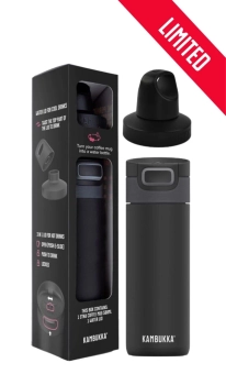 Kambukka giftbox Etna 500ml matte black s dodatočným viečkom